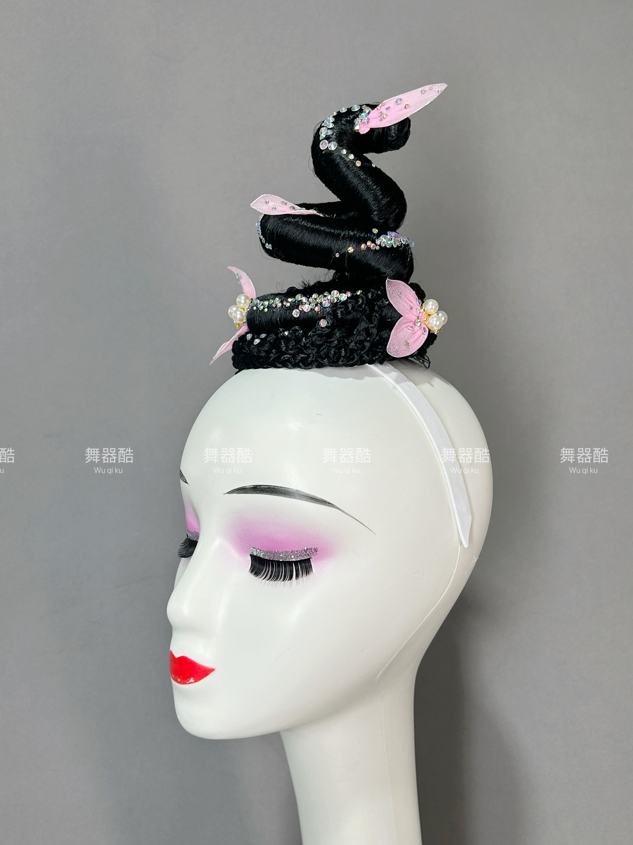 新桃李杯古典舞爱莲说演出服头饰民族汉服古风服饰配饰假发包发饰图片