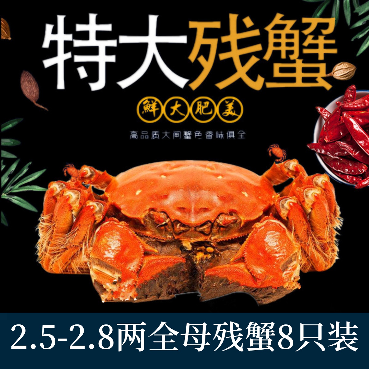 【特大母蟹8只】鲜活断脚残次蟹