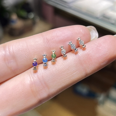 18K金简约小巧糖果耳钉