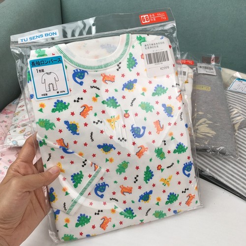 日系婴儿纯棉磨毛连体衣无骨套头