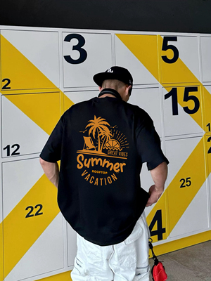 2026夏季新品SummerGreat vibes宽松男女时尚潮牌250g纯棉短袖T恤