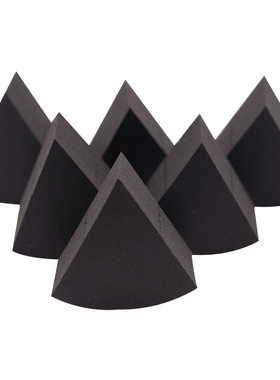 扇形美妆蛋化妆师专用海绵粉扑黑色三角粉扑6块擦脸海绵干湿两用