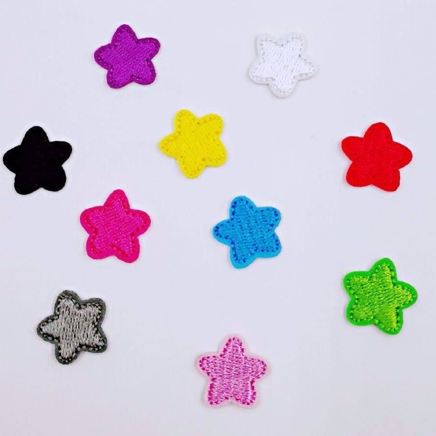 迷你小星星彩色时尚补丁贴衣服帽子五角星装饰修补贴补小洞刺绣贴