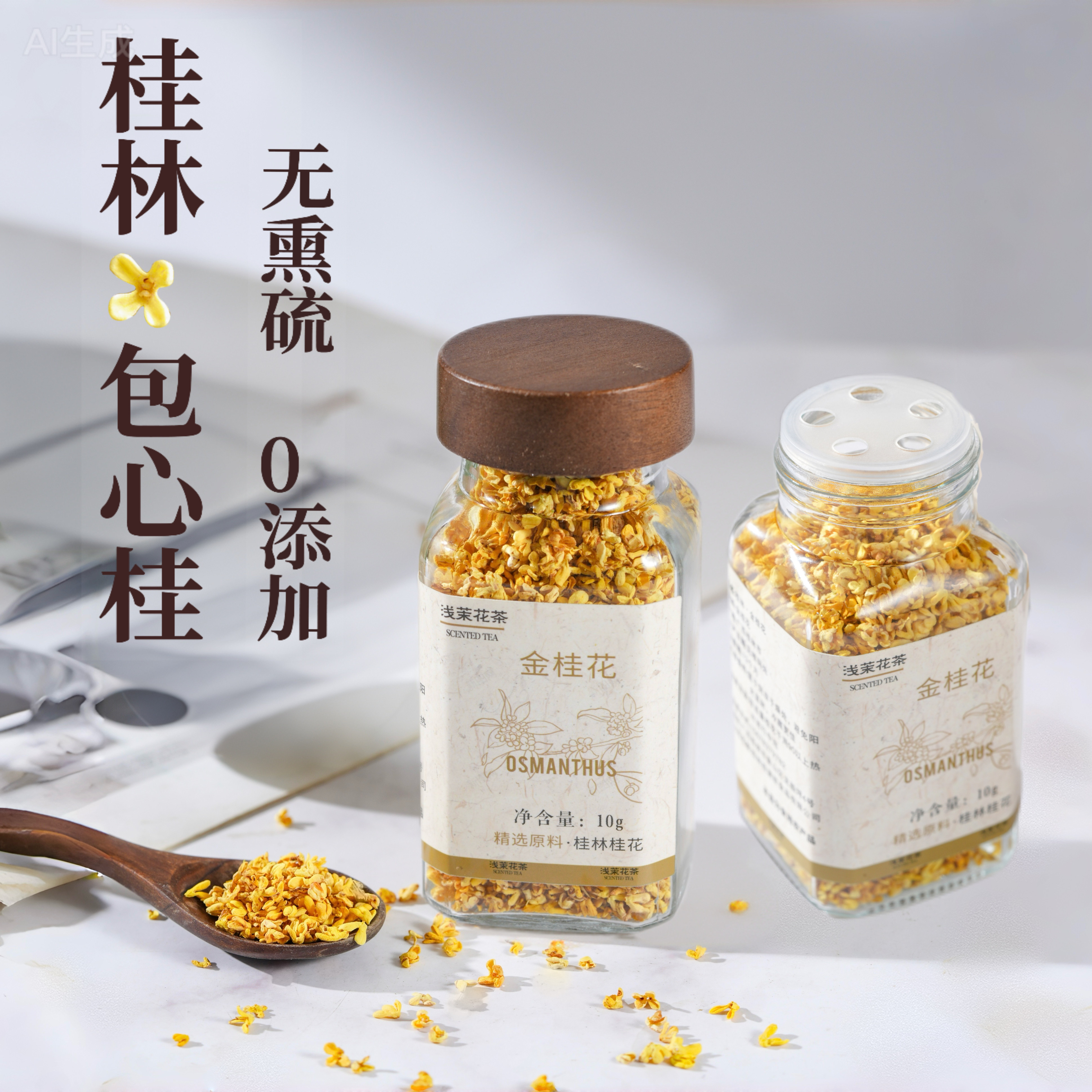 桂花干花茶叶冻干脱水金桂花干特产不熏硫无添加烘培泡水喝的东西