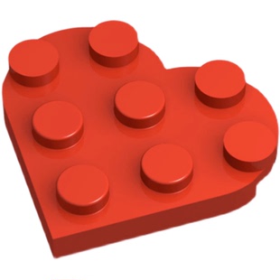 饰配件零件拼装 兼容乐高39613国产积木小颗粒积木3x3心形板装 MOC