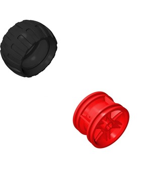 国产积木兼容乐高 汽车配件 61481/56145 43x26mm轮胎 轮毂