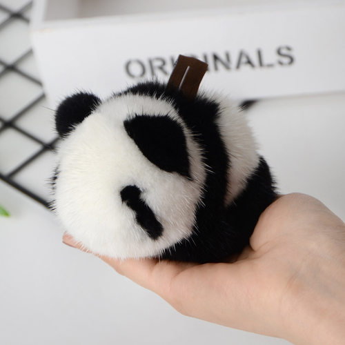 水貂毛小熊猫挂件熊猫包包兔子饰品汽车钥匙扣玩具迷你节日礼品