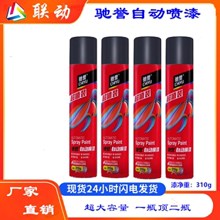 自动喷漆手摇喷漆金属防锈漆汽车涂鸦专用家用车漆黑色白色金310g