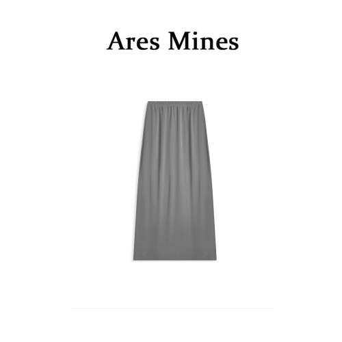 【盛朗熙Ares Mines】素简逸裙 慵懒风纯色后开叉直筒半身裙长裙
