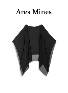 【盛朗熙AresMines】春日开场 优雅法式清透一片式宽松披肩罩衫黑