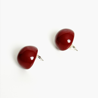 【盛朗熙Ares Mines】樱桃露西 复古高级感车厘子红925银针耳钉女