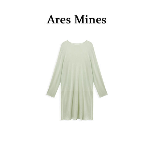 【盛朗熙Ares Mines】云卷云舒 清透凉感极简纯色圆领罩衫连衣裙