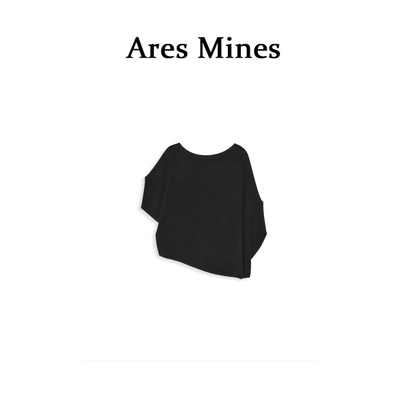 【盛朗熙Ares Mines】解构美学 慵懒奢感不规则设计一字领针织衫