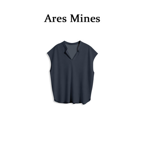 【盛朗熙AresMines】月影流光 高智感基础款纯色亨利领小飞肩上衣