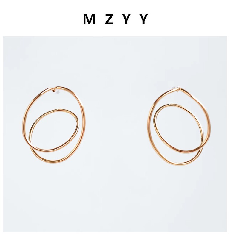 MZYY 不规则设计金色环绕耳环
