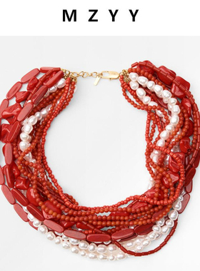 米珠串珠和人造珍珠饰项链