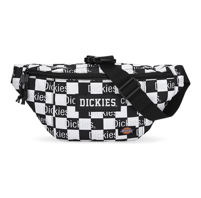 Dickies迪克 黑白棋盘格字母logo印花饺子包腰包 182U90LBB20WH03