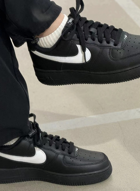 耐克男鞋Nike Air Force 1 AF1黑白色鞋空军一号板鞋