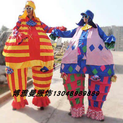 新款景区巡游服装景区公园巡游服装商场派对巡游高跷小丑服装