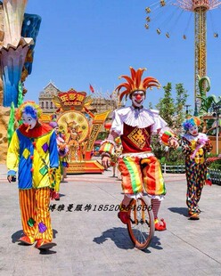 高端小丑衣服活动巡游宫廷套装 小丑服装 威尼斯新款