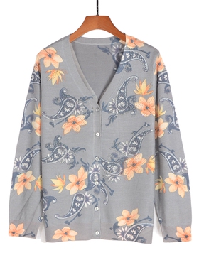 2025新款秋季薄款女针织衫v领长袖上衣镶钻毛衣天丝羊毛开衫22121