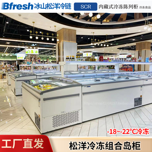 22度冷冻柜 冷冻展示柜松洋SCR推拉门组合岛柜冰山 Bfresh卧式