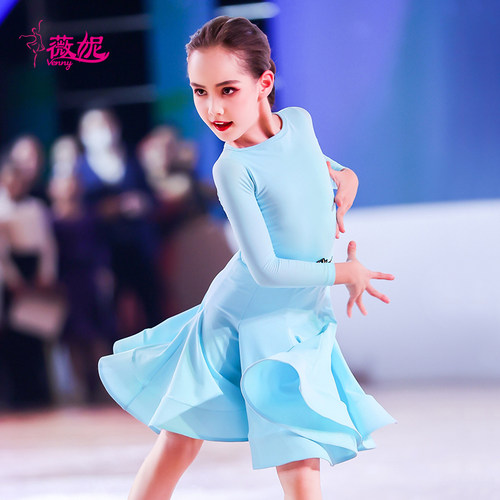 薇妮拉丁舞服女儿童进口专业比赛演出服女童国标舞新款少儿规定服