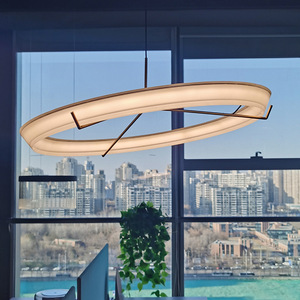 极简现代客厅吊灯西班牙设计师样板房别墅圆环创意餐厅灯具