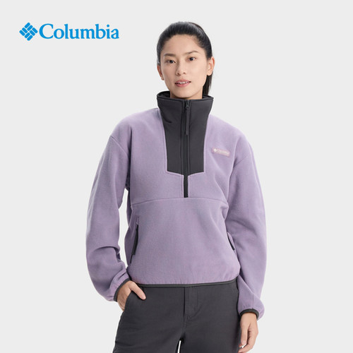 Columbia户外保暖半拉链抓绒衣女
