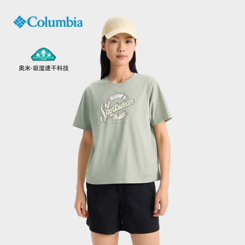 Columbia25新款吸湿短袖T恤女