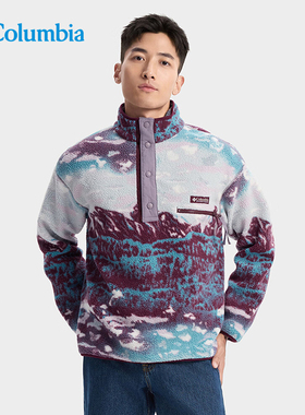 Columbia哥伦比亚户外男ICON复古系列运动半开衫抓绒衣卫衣AE4498