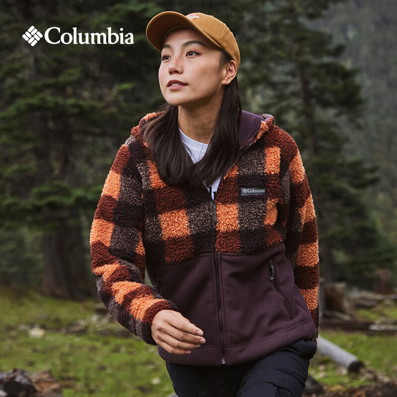 Columbia户外休闲连帽女子抓绒衣