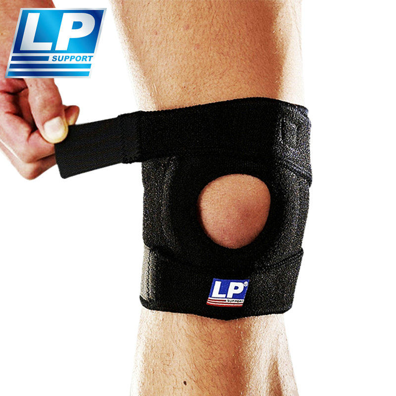 LP运动护膝可调节双向束带髌骨稳定加压垫片跑步健身防护黑色788