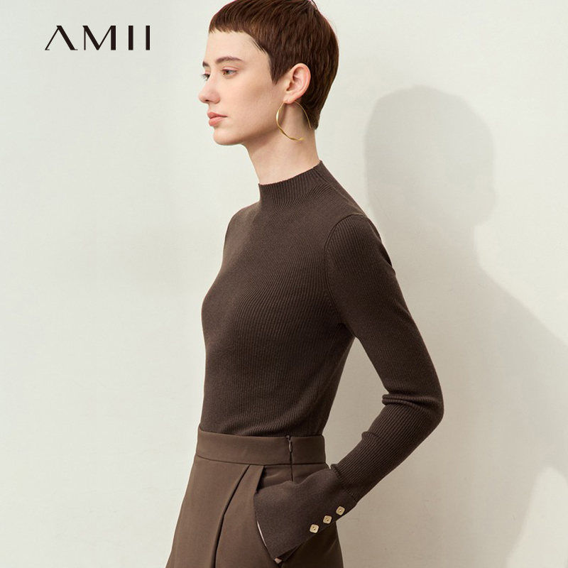 修饰手臂吸睛显气质修身打底毛衣