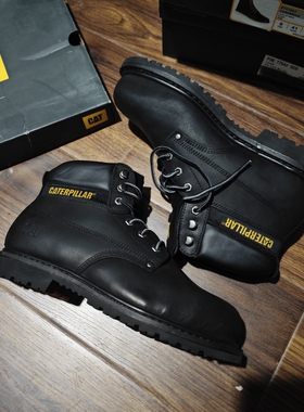 cat卡特 男士钢头劳保时尚防砸工装靴P724621头层牛皮 无原盒微瑕
