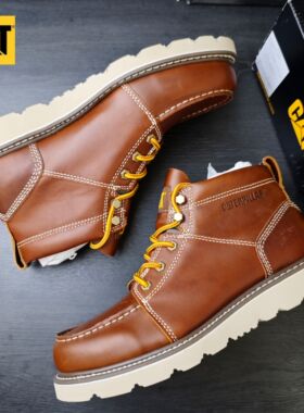 44码Tradesman MidB4C CAT卡特男休闲马丁靴油蜡皮p725413微瑕