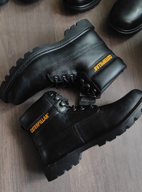 CAT卡特秋冬纯黑大黄靴男COLORADO经典牛皮防滑工装靴 无鞋盒微瑕