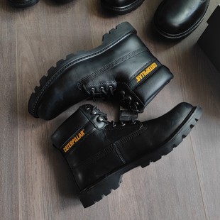 无鞋 靴 盒微瑕 牛皮防滑工装 CAT卡特秋冬纯黑大黄靴男COLORADO经典