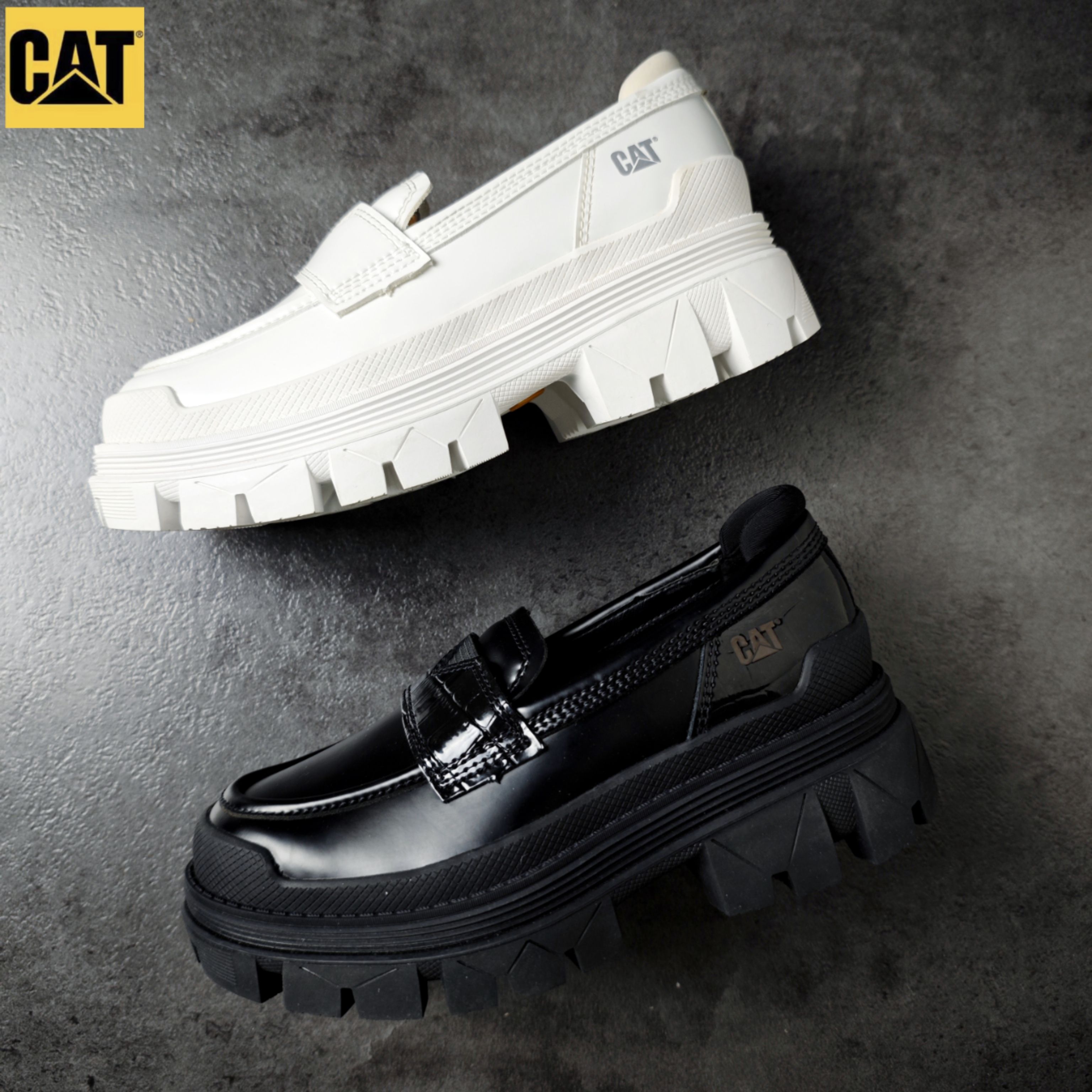 CAT卡特撤柜增高厚底小皮鞋春季百搭复古单鞋女平跟p311979微瑕