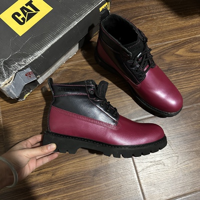 39码 CAT卡特专柜撤柜女士中帮拼色时尚潮流靴子P308972微瑕