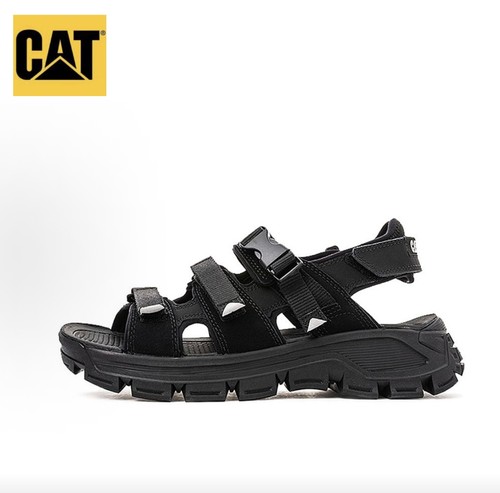 42码CAT卡特彼勒凉鞋男女同款牛皮织物增高露趾时尚无原盒p724527