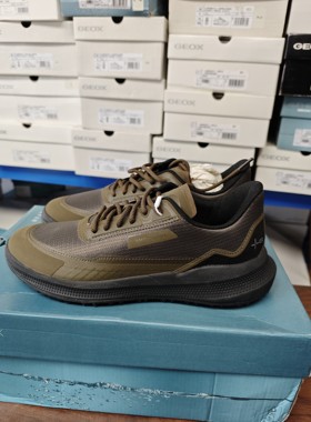 39码 GEOX“会呼吸的鞋”男士防水织物休闲鞋 U36FLA C3009