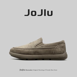 外贸英伦风大码豆豆鞋男士户外复古一脚蹬懒人勃肯鞋办公室乐福鞋