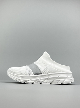 稀缺外贸包头半拖鞋男女大码透气飞织网面外穿舒适一脚蹬休闲鞋47