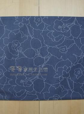 出口欧美--Target 蓝灰色花朵棉涤餐垫 学校午餐餐垫（4片装）