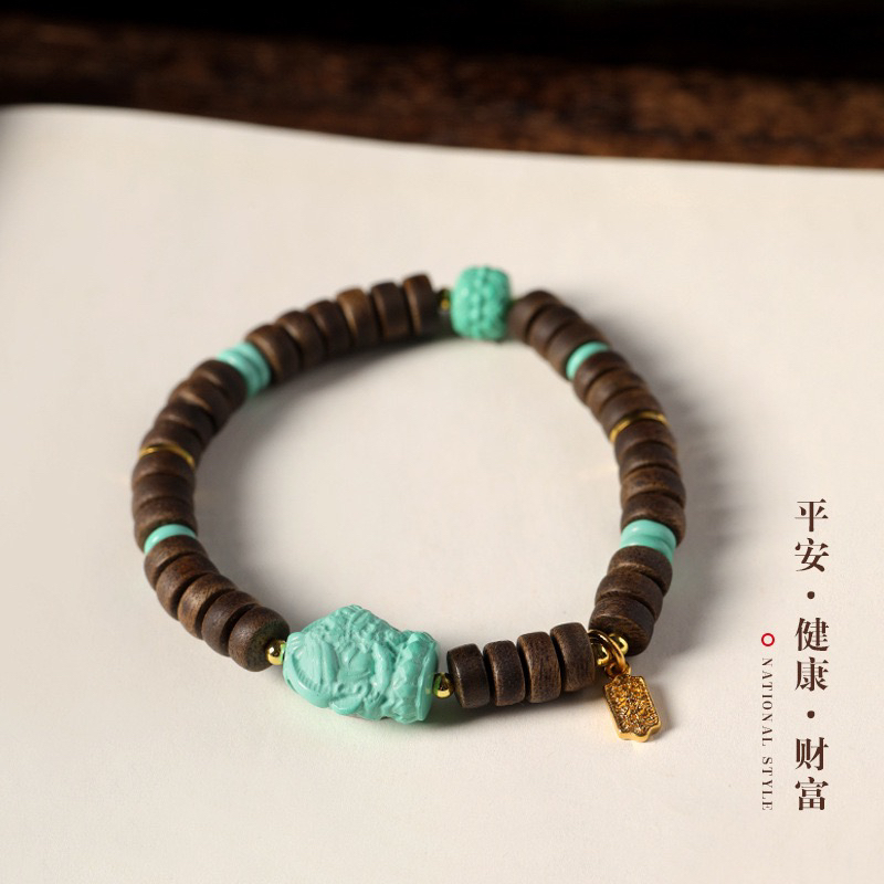 海南莺歌奇楠沉香药片珠菱镁矿松石扎基拉姆和田玉文玩手串男女士