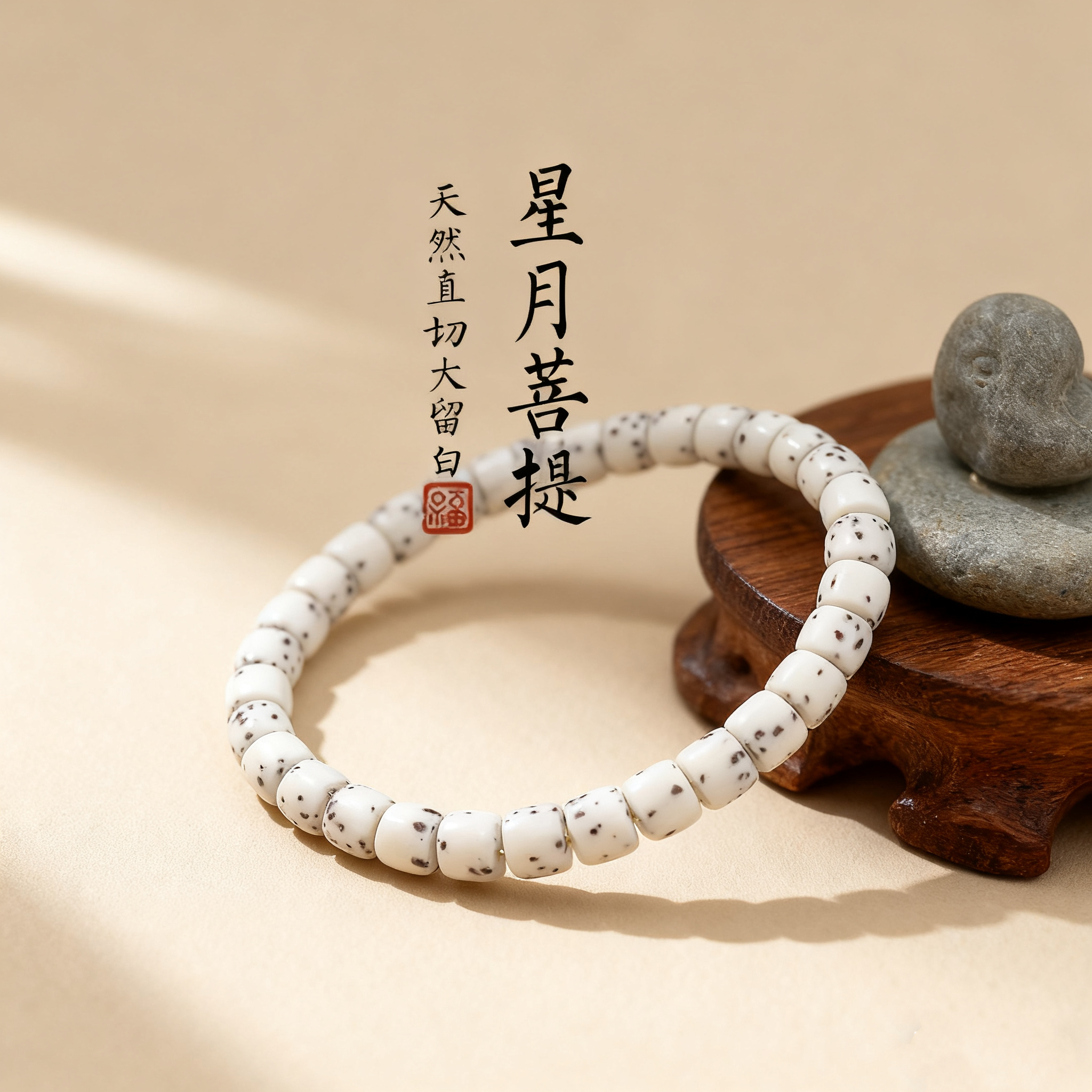 原生态5×4小直切桶珠星月菩提子手串佛珠学生手链细珠留白手串女