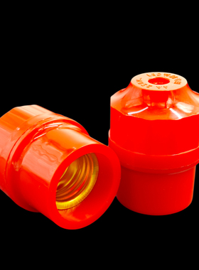 悬吊式螺口E27吊灯头螺纹螺丝红色灯笼灯口新年喜庆红灯头红灯泡