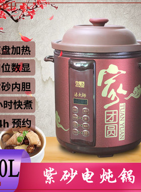依立简氏3L汤大师微电脑紫砂电炖锅家用大容量汤粥煲预约TBJ3-1
