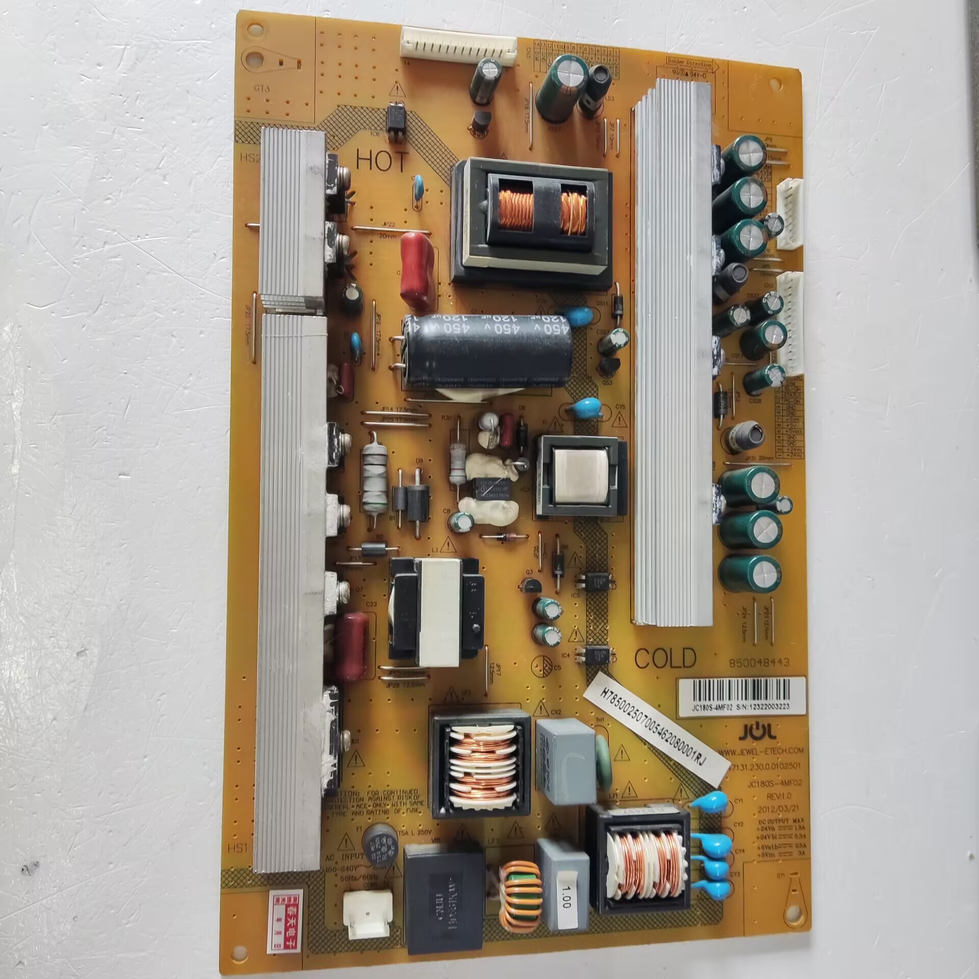 *原装长虹3D55A4000iC电源板JC180S-4MF02 47131.230.0102501现货